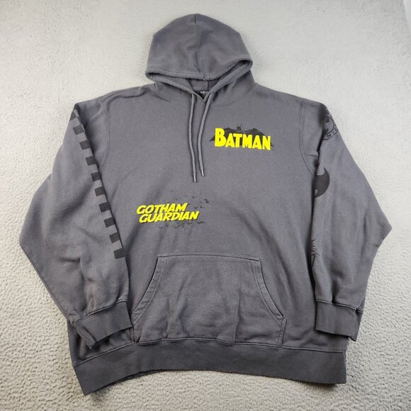 Batman Hoodie Men's 2XL XXL Gray Gotham Guardian Hooded Sweatshirt DC Comics - Picture 1 of 10